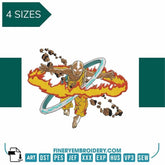 Avatar Aang - Anime - Embroidery Design - FineryEmbroidery